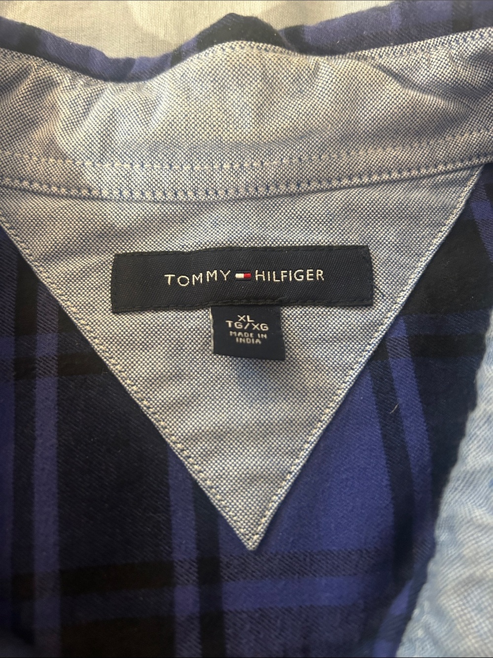 Tommy Hilfiger Navy and Black Plaid Lightweight Shirt Jacket